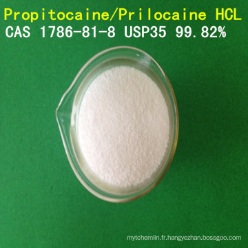 Chlorhydrate de propitocaïne de haute pureté d&#39;USP / chlorhydrate de Prilocaine / HCL CAS 1786-81-8 local d&#39;anesthésique de Prilocaine